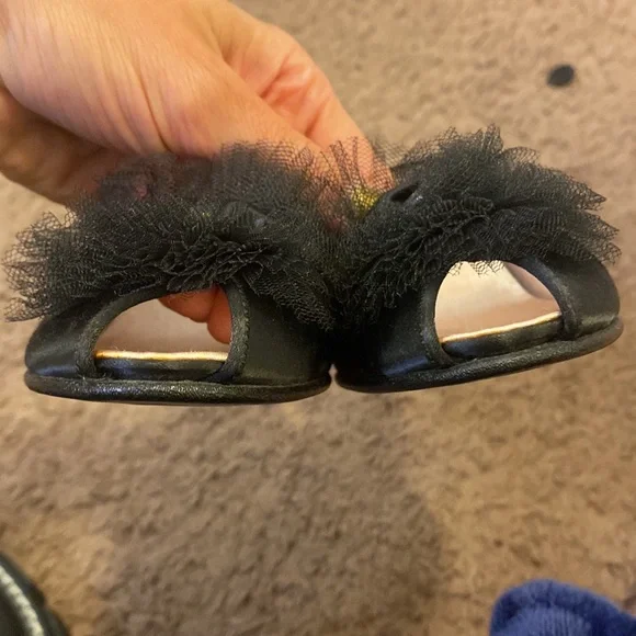 Vintage Daniel Green Comfy Boudoir Shoes Slippers Black Satin Peep Toe 5 - Picture 9 of 10